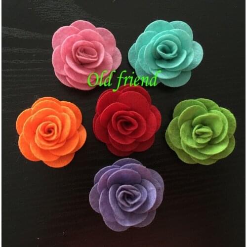 2'' Baby Felt Rose Hair flower, kids, children, girl hair accessories, 12 Color IN STOCK, 200pcs/lot Free shipping
