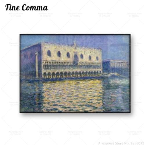 The Doges Palace Claude Monet Vintage Oil Painting Reproduction Poster Canvas Print Wall Art Canvas Painting Landscape Decor