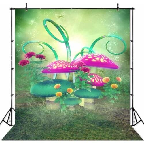 NeoBack Forest Fairy Mushroom Children Kids Photography Backdrop Fairy Tinker Spirit Photo Backdrops Studio Photo backgrounds
