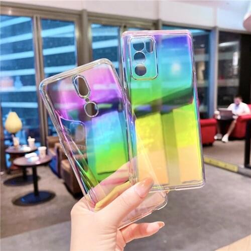 Laser Aurora Gradient PC Phone case For OPPO RENO6 Pro Case Reno4 RENO5 A9 A9X F11 A8 A31 A95 K9 A15 A35 A55 A93 A72 A52 A92S