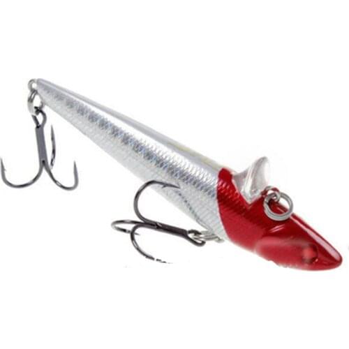 Lutac Hard Plastic VIB Wholewater Sinking 77mm 17g Pike Lure Jigging Trolling Treble Hook Fishing Pesca