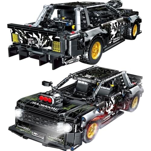 BZDA City Car Forded Mustang Racing Car Model Building Block Pull Back Sports car Bricks For Boys Toys Halloween Gifts