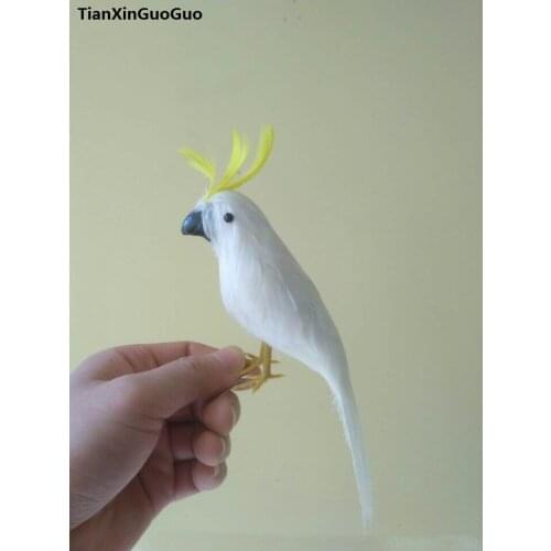 About 20cm simulation bird white feathers parrot cockatoo model handicraft home garden Decoration Photography props h0907