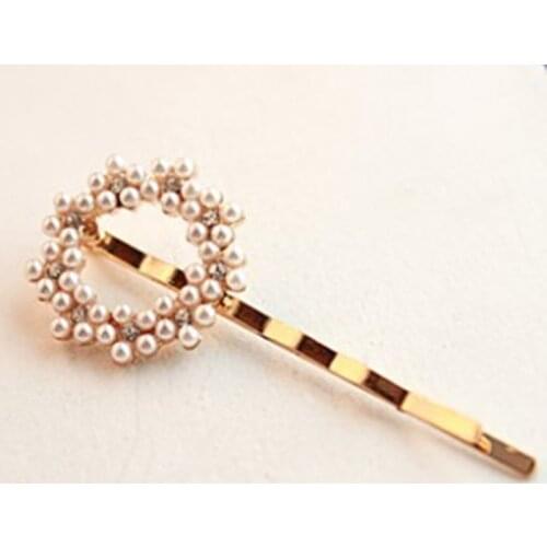 Fashion Pearl Rhinestone Flower Hairpin Bow Hairpin Love Sunflowers Pearl Hair Trim Clip