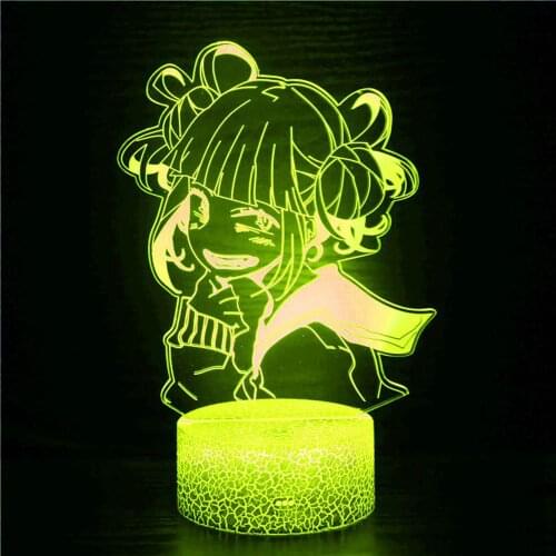 MY HERO ACADEMIA Himiko Toga 3D Anime Light Boku no Hero Academia Cross my body LED night light on bedroom table decoration