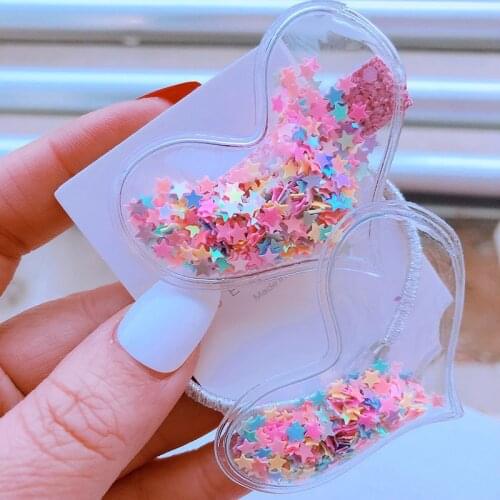 New dream sequins stars sand transparent hair ring cartoon love children baby hair clip set Girl decorative photography dress up