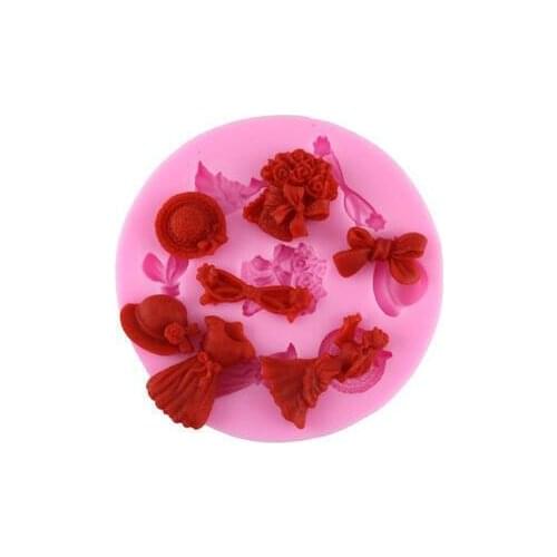 Limited Fondant Cake Decorating Tools Princess Bride Dress Clothing Diy Fondant Mold Liquid Bakeware Cake Decoration Molds