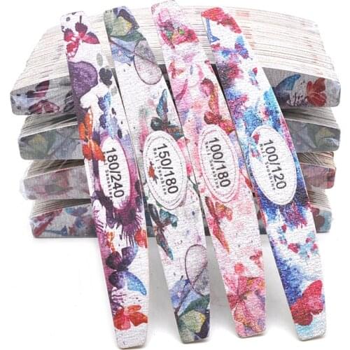 100 Pcs Nail File Wooden Sanding Polish Buffer Boat Nail Files 100/120//150/180/240 Emery Board Lixa De Unha Manicure Care Tools