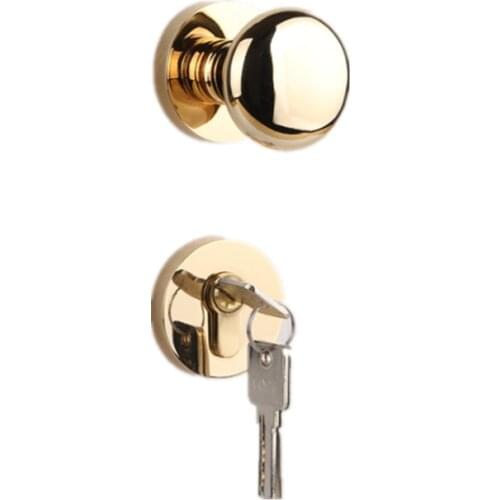 Luxury American Antique Copper Interior Room Door Lock Simple European Bedroom Mute Round Handle Single Opening Bronze Ball Lock