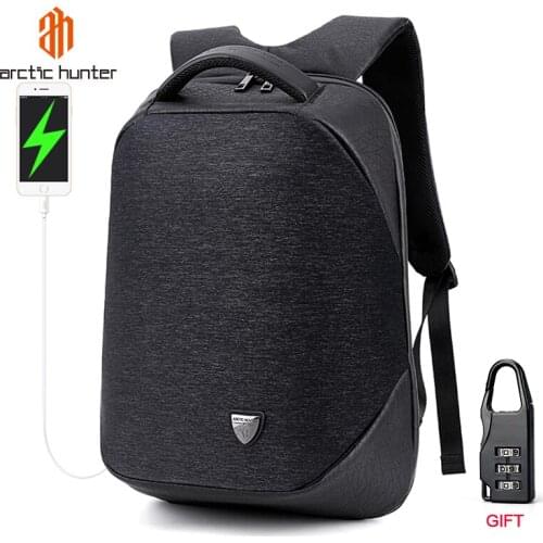 ARCTIC HUNTER Men bag USB Charging Backpack Headphone plug Anti-theft 15.6" Laptop Backpack waterproof Business Large Travel bag