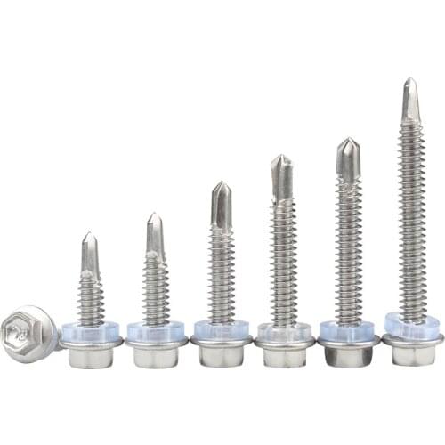 410 Stainless Hex Washer Head Self Drilling Screws Outer Hexagon Head With Pad Collar Sheet Metal Screws M4.2 M4.8 M5.2 M6.3