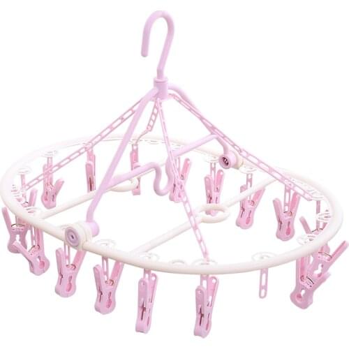 Folding plastic clip hanger multifunctional children socks rack windproof laundry folder underwear hangers for clothes racks