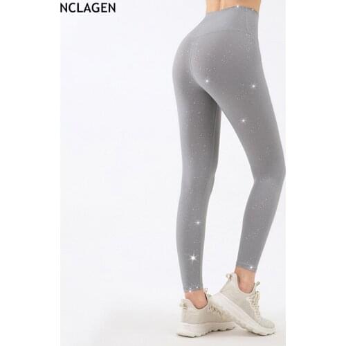 NCLAGEN NO Front Seam Fitness Pants GYM Womens High Waist Sports Leggings Elastic Running Hip Lifting Squat Proof Yoga Bottoms