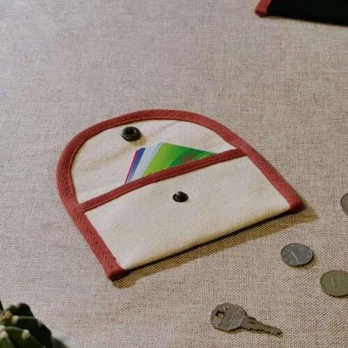Credit card bag cotton cloth canvas coin bag prevent degaussing mini pouch snap closure girl student card bag