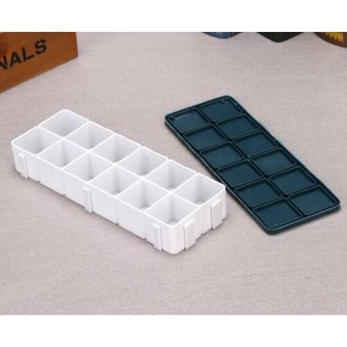 XRHYY Artist Paint Palette Box 12 Large Deep Wells Airtight for Watercolors, Gouache, Acrylic