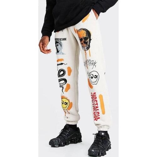 Joggers for Women Long Trouser Vintage Streetwear Drawstring Cargo Pant Streetwear Y2K Skull Print Harajuku Cartoon Pants Jeans