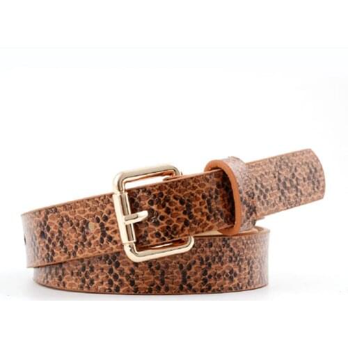 Snake Skin Print Belts Women Classic Fashion PU Leather Belt Pants Dress Square Pin Buckle Waistband Wide Belt Strap Belts