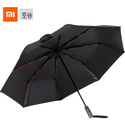 Xiaomi Konggu Transparent Mechanical Anti-rebound Automatic Umbrella Bright Handle Red Fiberglass Umbrella Bone Windproof Men