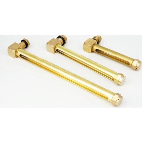 1/4" 3/8" 1/2" BSP M12 M14 M16 Glass Length 100/125/150/200mm Brass Oil Liquid Level Indicator Sight Glass Gauge Lathes