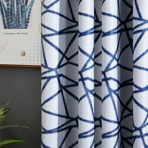 2021 New Modern Style Irregular Stripe Printing Strong Blackout Curtains for Living Room Bedroom Study Room Can Be Customized