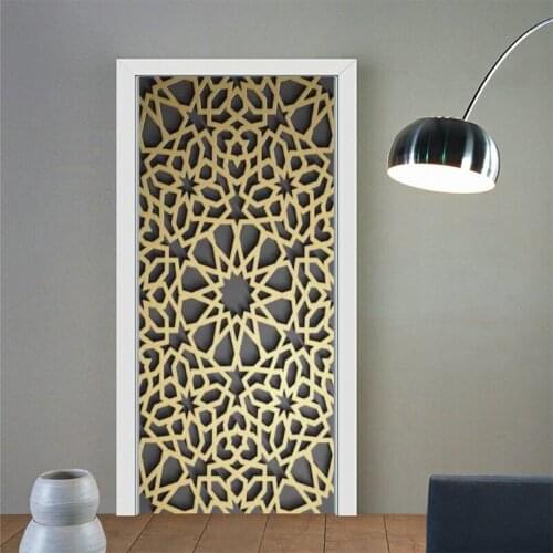 3d Laser Cutting Pattern Removable Door Window Sticker Wall Decal Waterproof Wallpaper