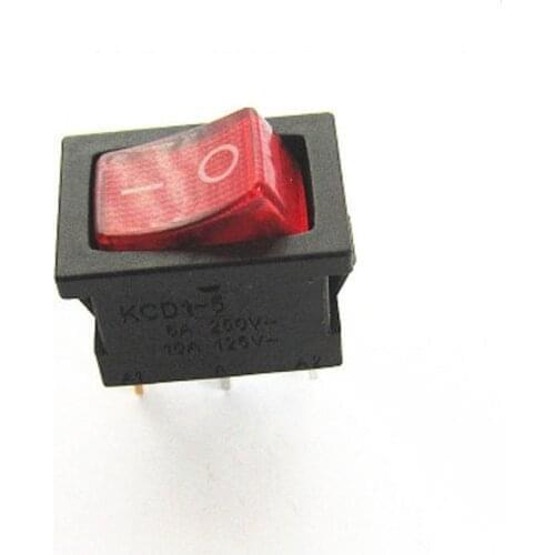 50PCS-100PCS Ship Type Switch 15*21mm 3PIN ON/OFF Rocker Switch 6A/250V 10A/125V 15X21 With Red Light