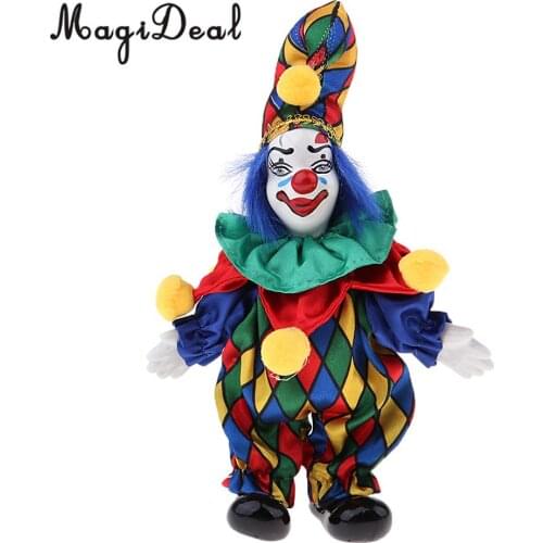 6inch Funny Clown Man Doll Wearing Colorful Costume Halloween Ornament #3