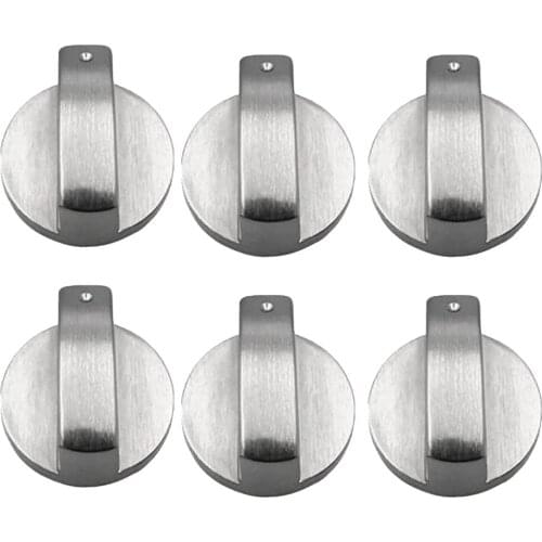 6Pcs Cooker Knobs,6mm Gas Stove Knobs Stove Replacement Metal Knobs Accessories for Kitchen Gas Oven Knobs