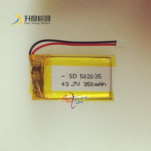 XHR-2P 1.25 Cheap price small rechargeable lipo battery 502035 3.7v 350mah lipo battery for bluetooth headset/mp3 mp4
