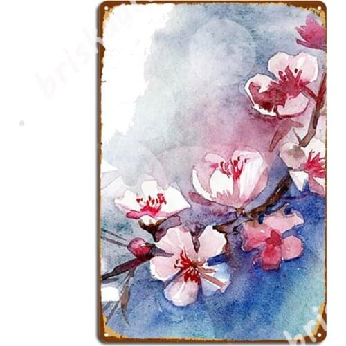 Watercolor Flowers Metal Signs Vintage pub Garage Wall Decor pub Tin sign Posters