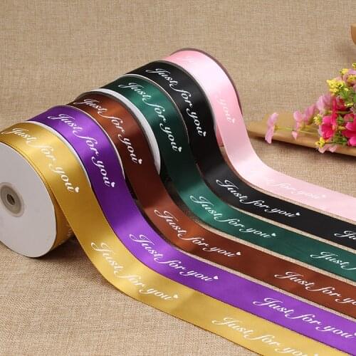40mm 25 Yards Letter Print Satin Ribbon For Arts Crafts & Sewing Birthday Christmas Wedding Party Decoration Gift Wrap DIY