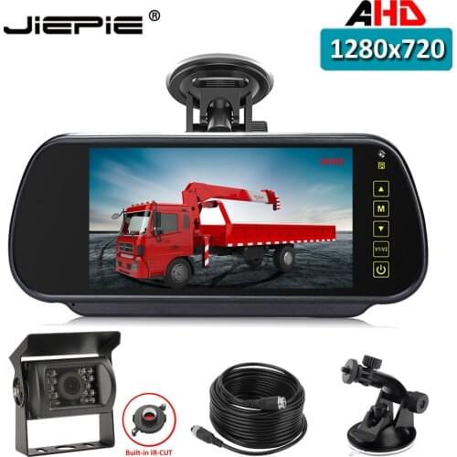 AHD 720P Vehicle Reverse Cameras System 7" IPS Screen RearView Monitor AHD Rear View Backup Camera Kit for Box Truck/Trailer/RV