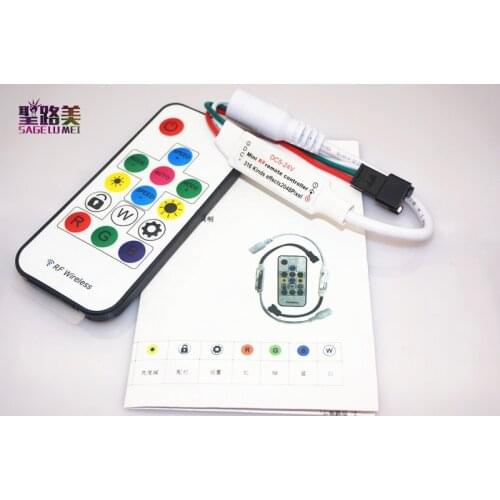 For WS2812B WS2811 led Strip DC5V 12V 2048Pixels 300 Kinds of Changes Digital RGB LED Strip Controller 14Key RF Wireless Remote