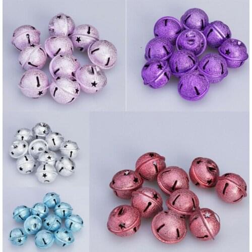 10Pcs Loose Beads Jingle Bells Pendant Charms Christmas Decor DIY Craft Matte Christmas Bell