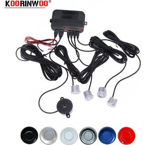 Koorinwoo Car Parking Sensors 4 Radar Alarm Alert Indicator blind Sport Probe Black/white/Silver Parkmaster System Car-detector