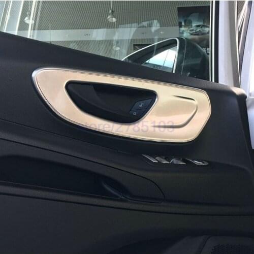 For Mercedes-Benz Vito W447 2014 - 2017 ABS Matte Interior Front Door Handle Bowl Frame Cover Trim Car Styling!2pcs