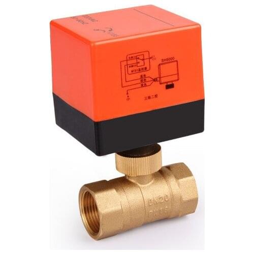 Electric Ball Valve AC220V DN50 3-wire 2-way Control Brass Thread Electric Ball Valve stable Motorized Ball Valve