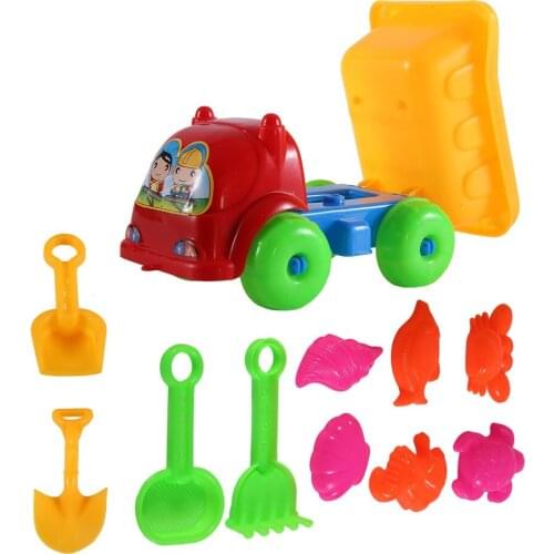 HOT!OCDAY 11Pcs/set Creative Children Kids Beach Playing Truck Sand Dredging Toy Set Playing Toy Best Gift For Kids Children New