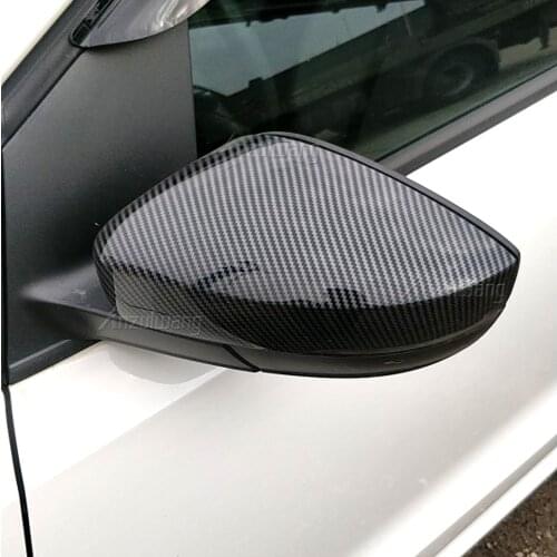 2PCS for VW Polo 6R 6C Side Door Wing Mirror Cover Replace caps (Carbon fiber) fit Volkswagen 2010 2011 2012 2013 2014 2016 2017