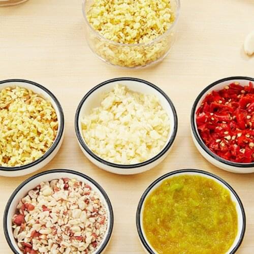 Kitchen Tools Accessories Household Mini Plastic White Garlic Crusher Onion Fruit Chopper Childrens Complementary Food Masher