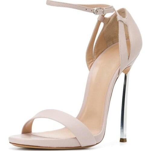 Summer new fashion lace metal heel high-heeled bridal sandals banquet dress large size custom all-match daily female sandals