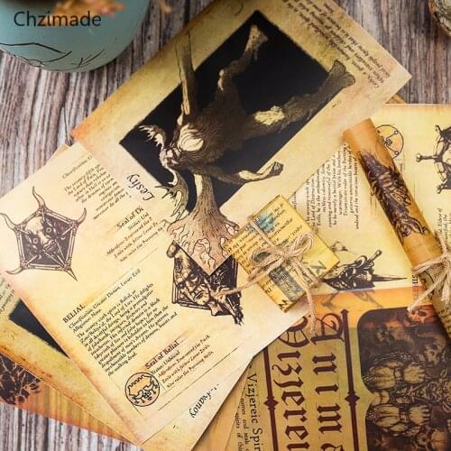 Lychee Life 8pcs/lot Vintage Old Book Pages Monster Paper Sticker For Journal Planner Decorative Paper Scrapbooking DIY Crafts
