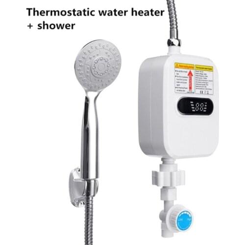 Mini Quick Heater Shower Without Water Storage Water Heater Bathroom Kitchen Wall Mounted Instant LCD Electric Water Heater