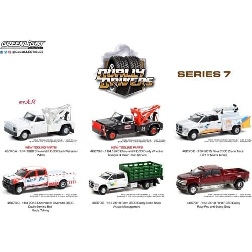 GreenLight 1:64 Dually Drivers 7 Alloy model Vintage car Metal toys for childen kids diecast gift