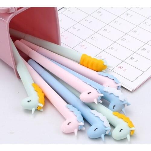 Cartoon Girl Heart Candy Unicorn Pen Cute Soft Rod Pen Students Writing Wholesale
