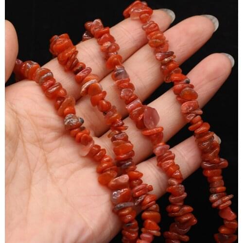 Natural Semi-precious Stones Red Rabbit Hair Stone Gravel Beads for Jewelry Making DIY Necklace Bracelet Earrings Accessories