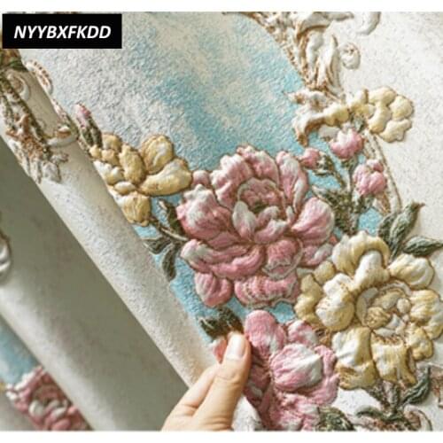 New jacquard luxury beauty pink Embroidered High-end embossed high-precision shading Curtains for Living Dining Room Bedroom