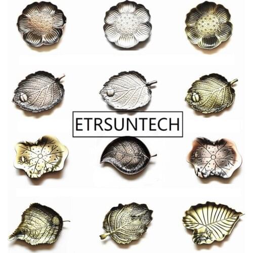 100pcs/lot Metal alloy Coasters Kongfu Tea Cup Mat Maple Lotus Leaf Coaster Table Tea Cup Mat Holder Placemat Tableware