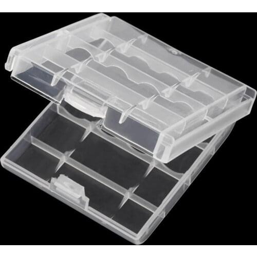 Durable Plastic Battery Storage Box Hard Plastic Case For 4 Pcs AA or AAA Batteries Portable Batteries Holder
