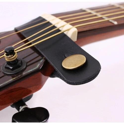 Black Leather Guitar Strap Holder Button Safe Lock for Acoustic Electric Classic Guitar Bass Accessories